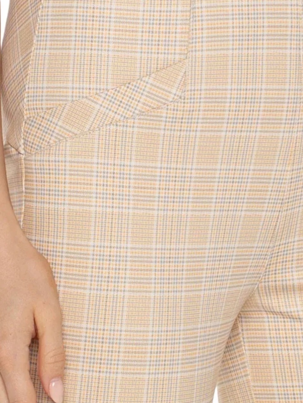 Liverpool Stella Kick Flare Beige Plaid Pants